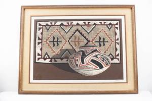 lot 18 image: Kurt Nagle Medicine Basket Color Serigraph w COA