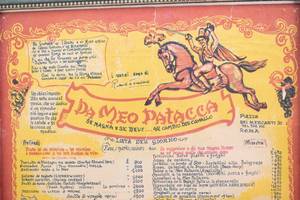 lot 22 image: Large Vintage Ristorante Da Meo Patacca, Rome Framed Italian Menu