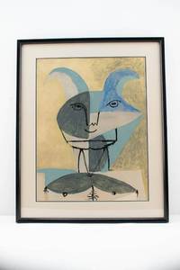 lot 233 image: Lithograph After Picasso Buste de Faune from Faunes et Flore