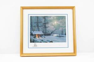 lot 243 image: John Stobart New Bedford - Snowfall on Central Wharf, c. 1875 Limited Edition Print