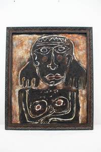 lot 33 image: Original Gouache on Canvas Abstract Figure Painting