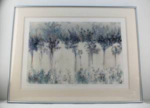 lot 38 image: V. Katlein Stormy Gardens Large Mixed Media Monotype