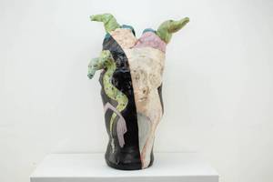 lot 15 image: Curtis Hoard The Pain of Puberty Glazed Ceramic Sculpture