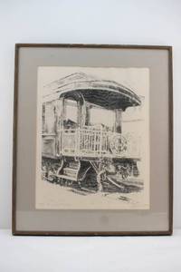 lot 174 image: Hendershot Extra Fare Santa Fe de-Luxe Train Print