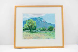 lot 277 image: Valerie R. Cordaro Almost Fall near Algodones, New Mexico Original Oil Stick on Paper