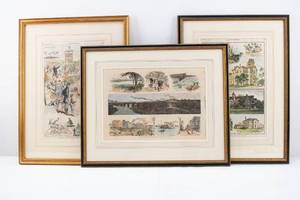 lot 297 image: 3 Harpers Weekly Illustration Prints, University of Minnesota, Minnesota State Fair, Minneapolis