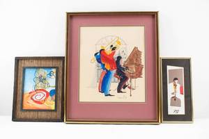 lot 296 image: 3 Music & Jazz Themed Framed Art Prints