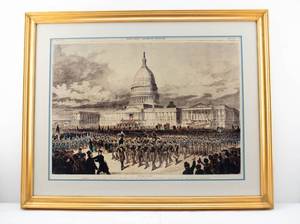 lot 302 image: Enlarged Print from Frank Leslies Illustrated Newspaper The Inauguration 1873