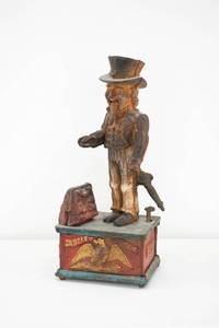 lot 344 image: Vintage USA Uncle Sam Cast Iron Mechanical Bank