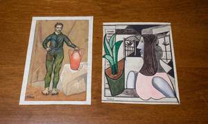 lot 311 image: Two Mixed Media Artworks after Famous Artist