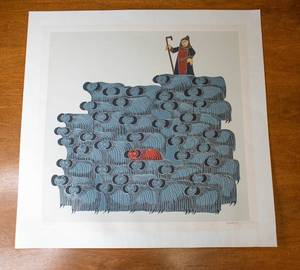 lot 309 image: Joseph Trippetti Limited Edition Serigraph Print Black Sheep