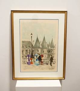 lot 333 image: Urbain Huchet Paris, la Conciergerie Lithograph, Signed & Numbered