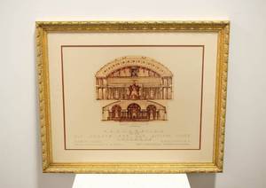 lot 324 image: Architectural Rendering - Restoration of the Old Senate and Supreme Court Chambers in Ornate Frame