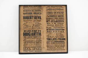 lot 385 image: Antique Robert the Devil, Harlequin Hogarth Theatre Royal Drury Lane Advertisement
