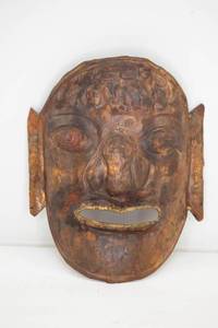 lot 394 image: T. Traff Signed Metal Tribal Mask