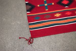 lot 393 image: Colorful Vintage Woven Navajo Style Rug