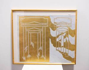 lot 509 image: Phillip Larson Pavilion of the Stacked Pediments Ltd. Ed. Mixed Media Painting