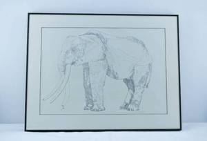 lot 250 image: William Crutchfield Elephant Lithograph, ed. 5050