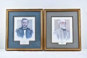 lot 256 image: Michael Gnatek Jr. General Ulysses S. Grant & General Robert E. Lee Limited Edition Prints