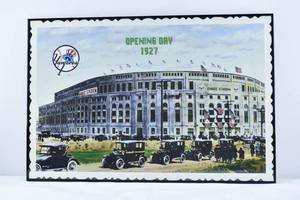 lot 258 image: Yankee Stadium Opening Day, 1927 Framed Color Print