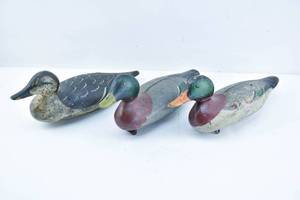 lot 273 image: 3 Vintage Painted Wood Duck Decoys