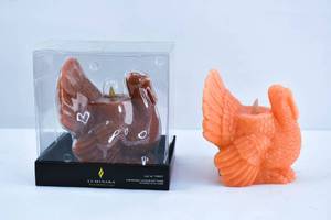 lot 188 image: 2 Martha Stewart Luminara OrangeUmber Turkey Flameless Candles