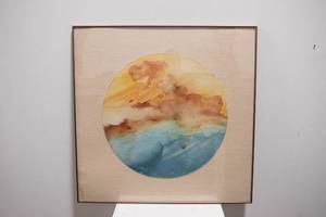 lot 357 image: Signed Circular Original Watercolor Painting