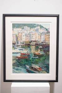 lot 522 image: Henri Plisson Emerald Bay Serigraph, Signed & Numbered