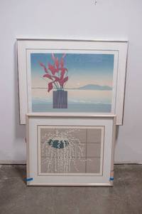lot 540 image: 2 Lee White Signed & Numbered Serigraphs Flower Tide & Mona