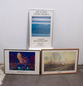 lot 548 image: 3 Framed Poster Print Artworks