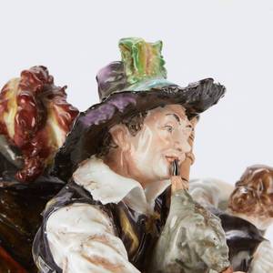 lot 1 image: Rudolstadt Bohne Dancing Trio Porcelain Figurine