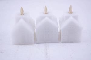 lot 498 image: 3 Luminara White Cottage Flameless Candles