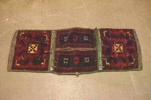 lot 502 image: Handmade Antique Wool Rug Carpet Saddle Bag