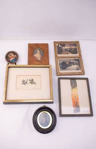 lot 505 image: Group of 6 Antique and Vintage Small Artworks