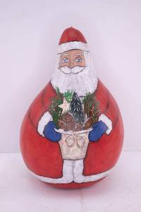 lot 500 image: Painted Christmas Santa Claus Dried Gourd