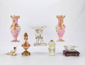 lot 118 image: 7 Porcelain Pieces Thieme Le Tallec Schierholz