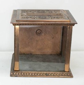 lot 346 image: Antique National Cash Register Brass & Glass Receipt Box w Key
