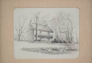 lot 212 image: Vintage Richard Fish Drawing of a House Print