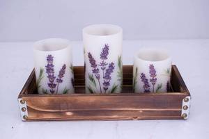 lot 456 image: 4 Boho Style Flameless Candles, Luminara, Matchless