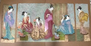 lot 312 image: Mikulas Kravjansky The School of Ikebana Mixed Media Intaglio Triptych