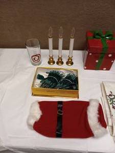 CHRISTMAS CANDLES, LIGHTS, CHRISTMAS PRESENT COOKIE JAR & MORE