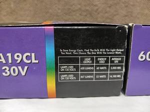 (2) HOUSEHOLD CLEAR (4) PACK 60 WATT BULBS