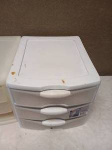 (2) SMALL 3 DRAWER COUNTERTOP STORAGE