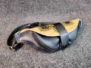 lot 3011 image: Sunflower Mandala Hand Painted Reclaimed Leather Fanny PackBag by Susan McCabe of Lake Agassiz Leathers