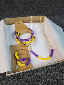 lot 3048 image: SKOL Necklace, Earring, and Bracelet Set, Created by Angie Prokosch