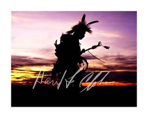 lot 3006 image: Traditional Dancer at Sunset - Rosebud by David F. Clobes