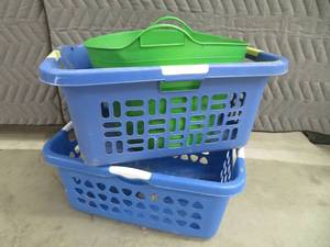 2 STERILITE LAUNDRY BASKETS PLUS