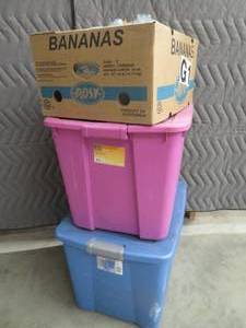 2 LARGE TOTES WITH LATCHES