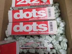 GLAZED CERAMIC TILE DOTS. 8 BOXES