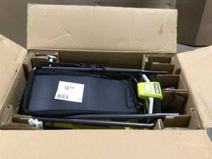 lot 86 image: Ryobi ONE 18V 13 in. Cordless Battery Walk Behind Push Lawn Mower with Battery and Charger customer return review pictures